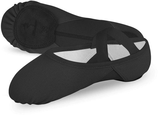 Ballerine per bambine - Scarpe da danza - Molto elastiche - Nero - Scarpe da balletto - Adatte per bambini e bambine - Colore nero