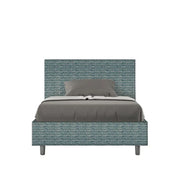 Letto una piazza e mezza con rete imbottito 120x190 tessuto Aragona 8 blu Adele