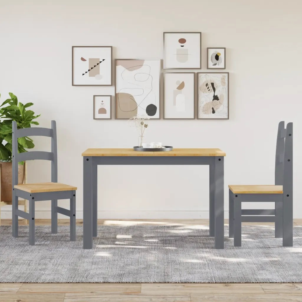 Sedie da Pranzo 2 pz | Sedie da cucina Grigie 40x46x99 cm Legno Massello di Pino