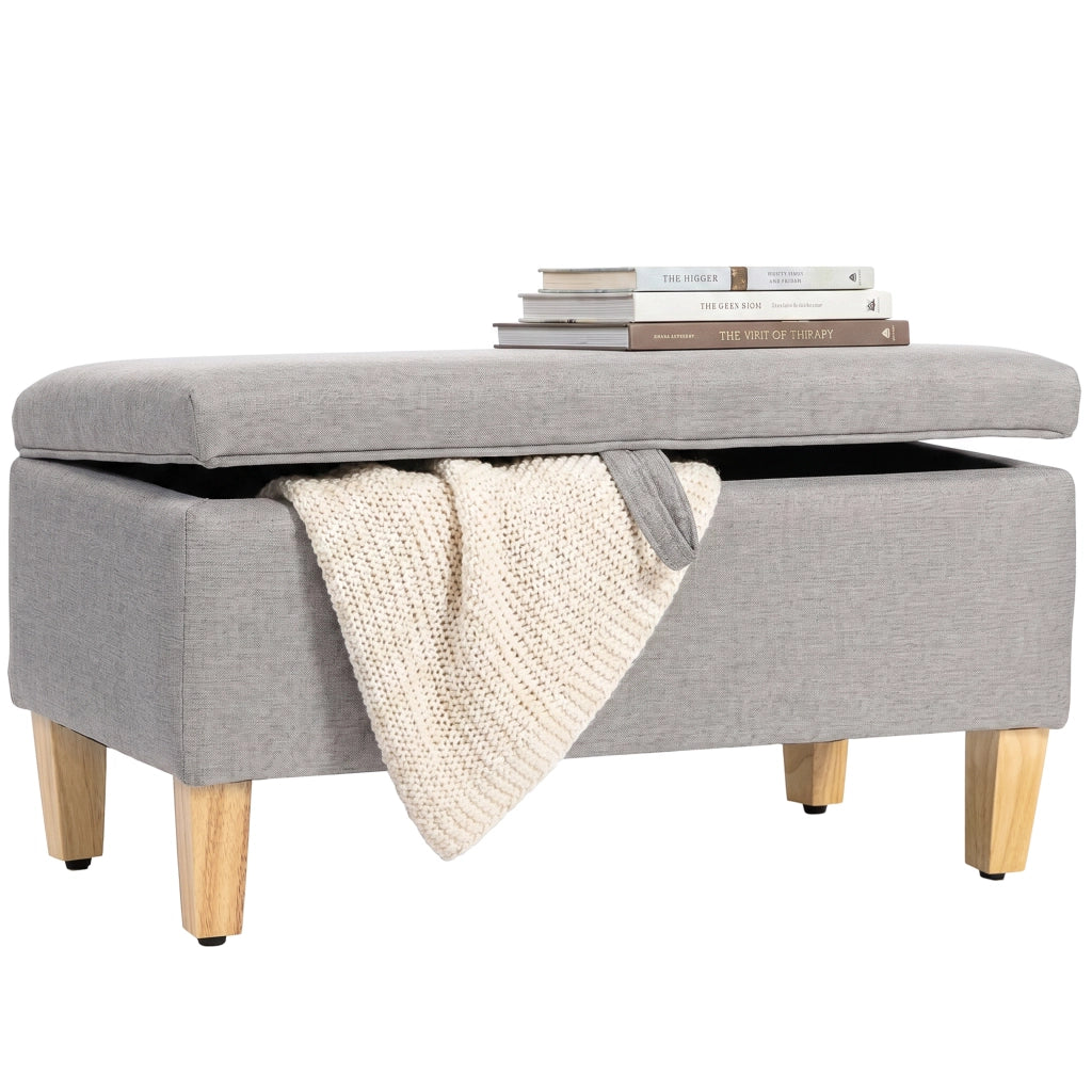 Poltrona con pouf e contenitore ¨C Minimal ¨C Grigio chiaro