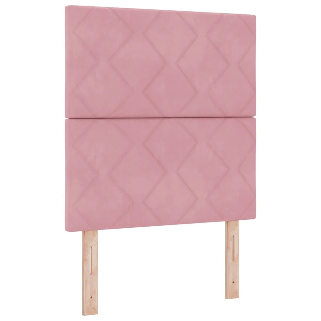 Letto a molle con testiera Rosa 80 x 200 cm Velluto 3344974
