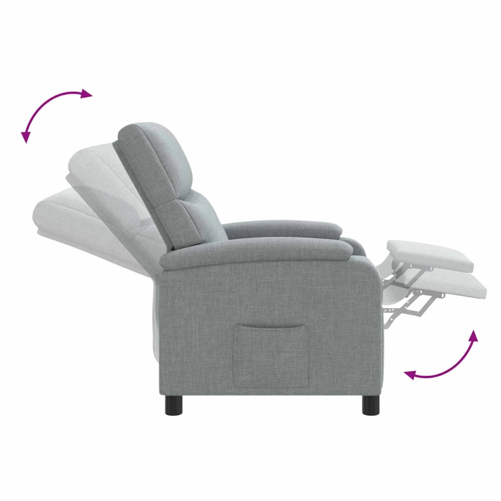 Poltrona Massaggiante Grigio Chiaro Tessuto 42035009