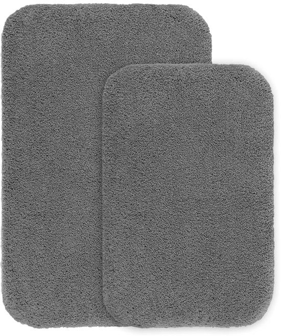 Matte anti-slip, 2-pack, mat, matrice di gomma, mat, matrice di gomma morbida, matrice di microfibra impermeabile, superassorbente, lavabile a macchina - 40 x 60 cm e 50 x 80 cm (grigio scuro)