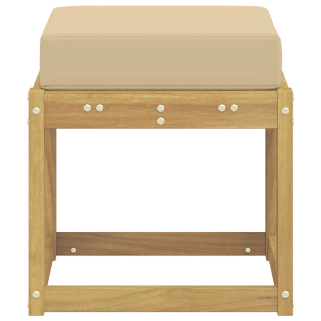 Panchina da esterno | Panchina da Giardino | Panca da Giardino con cuscino Bianco 43 x 43 x 45 cm