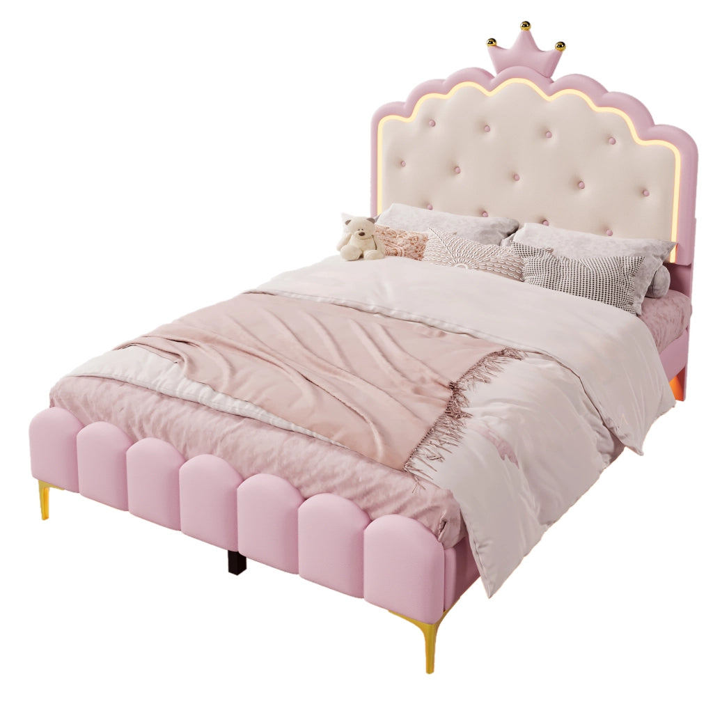 letto imbottito pu rosa 140 x 200 cm