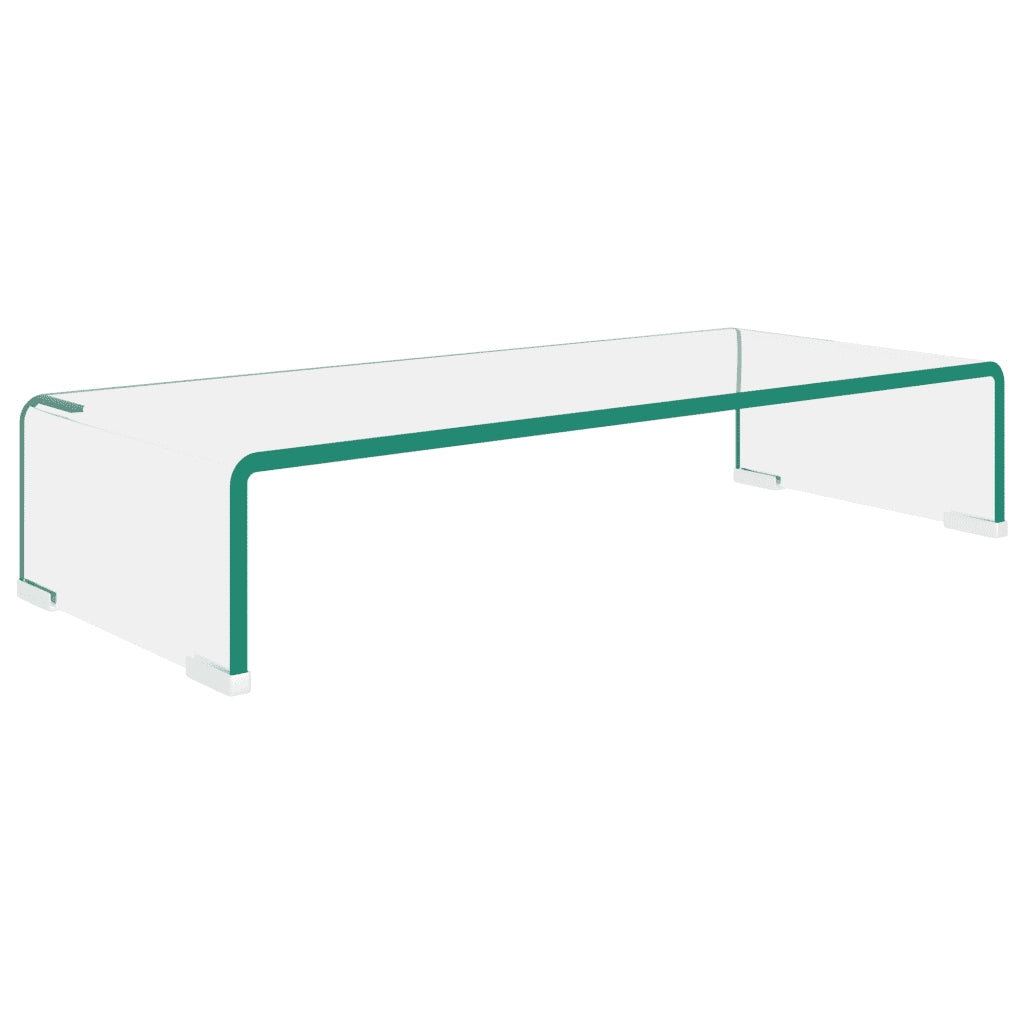 Mobile/Rialzo Porta TV in Vetro-Supporto per TV Trasparente 60x25x11 cm