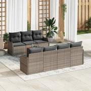 Set Divano da Giardino 8 pcs Grigio polyrattan 3356081
