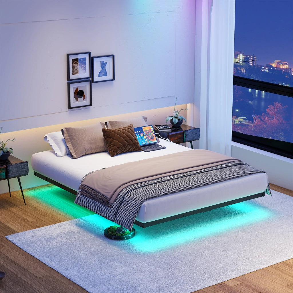 letto a sospensione metallo nero 120 x 200 cm