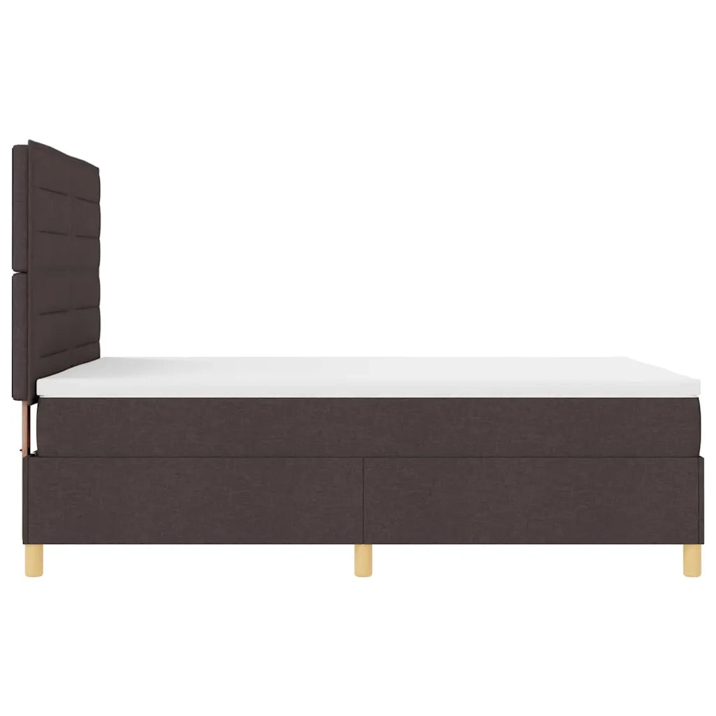 Letto a molle con materasso Marrone Scuro 160 x 200 cm Tessuto 3339556