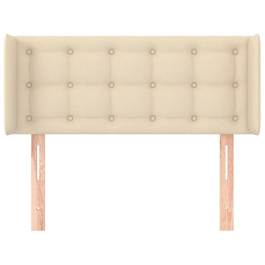Testiera | Testata ad Orecchio Crema 103x16x78/88 cm in Tessuto