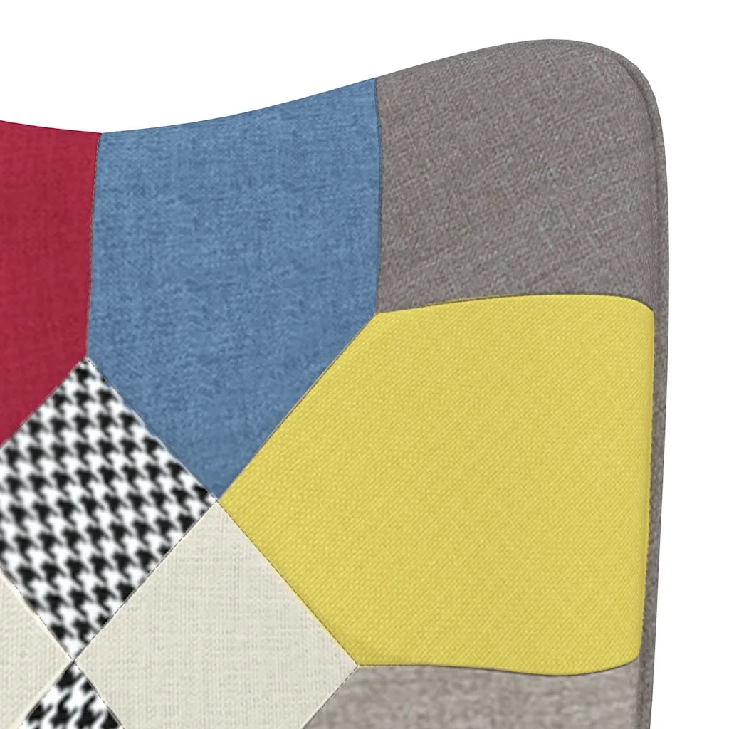 Poltrona Relax con Poggiapiedi in Tessuto Patchwork 328184