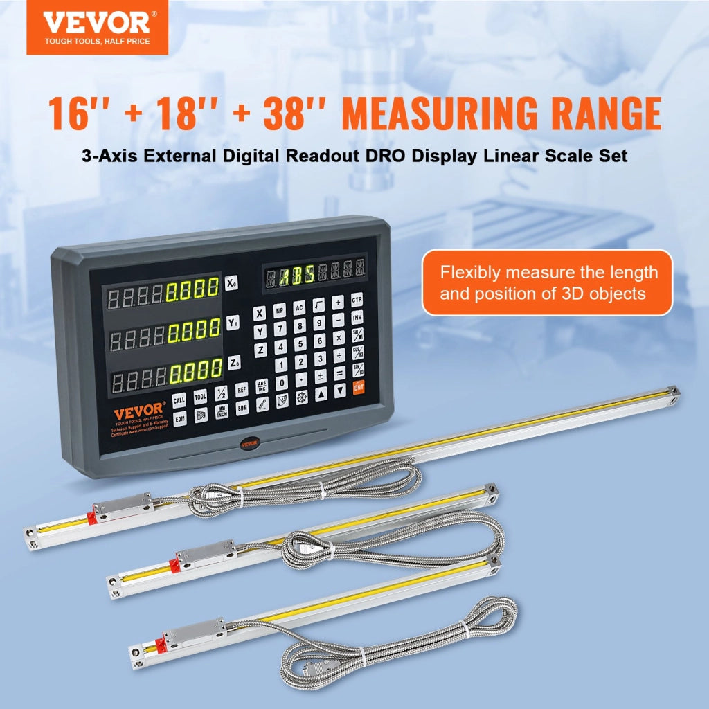 Visualizzatore Digitale DRO 3 Assi con Scale Lineari 400 450 950 mm per Fresa Tornio Officina SNS-3V-YE161838
