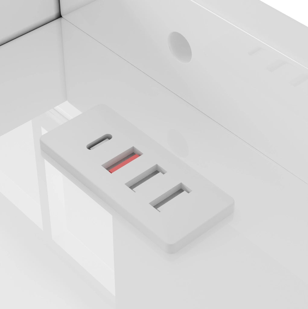Letto a scomparsa bianco con LED e ricarica integrata