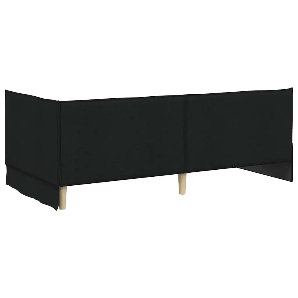 Cornice del letto ad angolo Nero 90 x 200 cm Tessuto