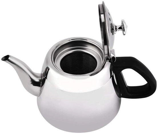 Bollitore 1,5 l/2 l - Acciaio Inox 304 - Sostenibile - Filtro - Maniglia Ergonomica - Facile da Pulire