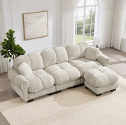 Divano modulare 260x149x90 cm in ciniglia; Light Khaki