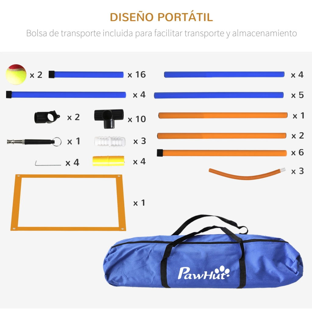 Gioco per Cani Agility ¨C zephmum ¨C 4 Pezzi, Arancione e Blu