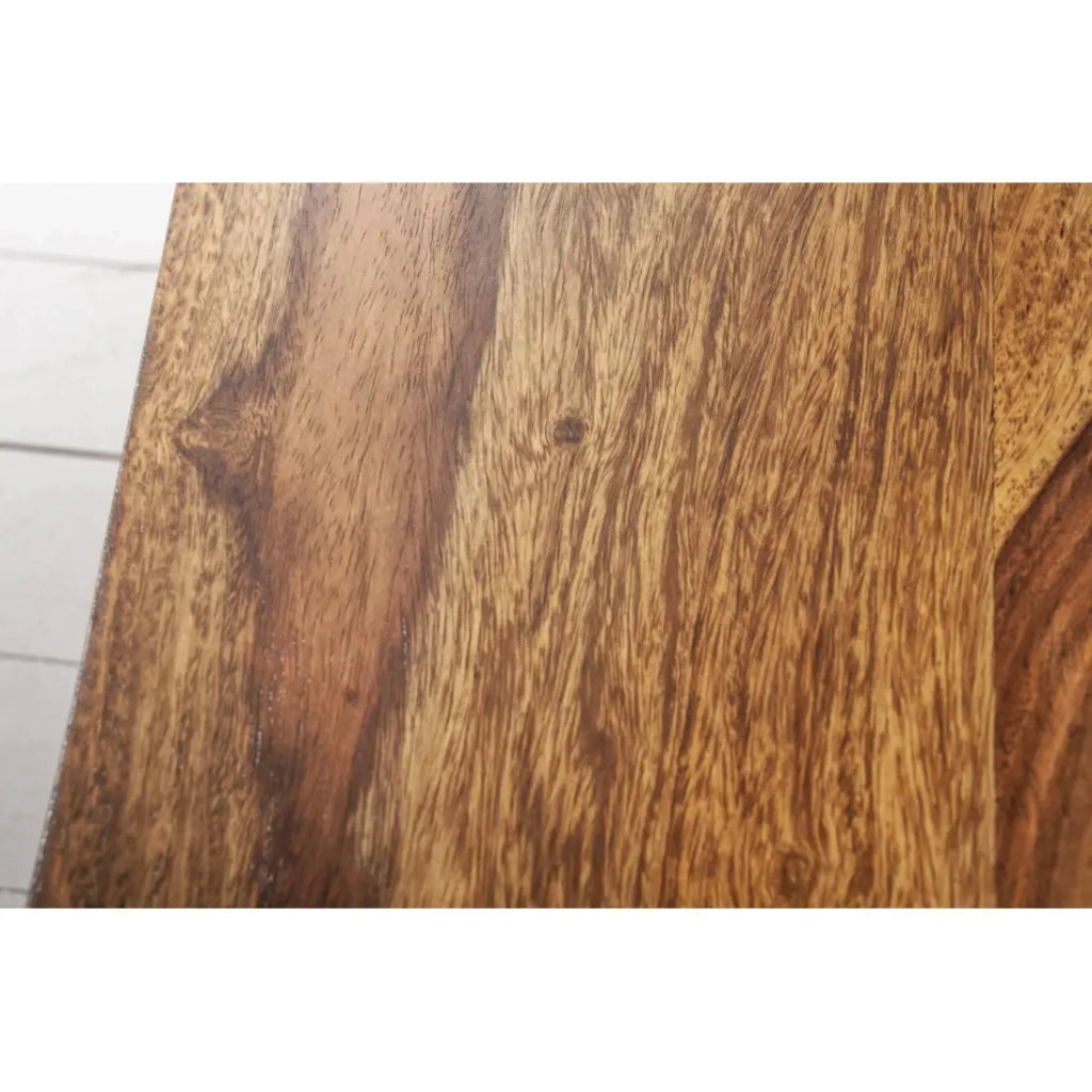 Tavolino basso SCANOVA 100 cm in legno massiccio di sheesham con contenitore stile scandinavo