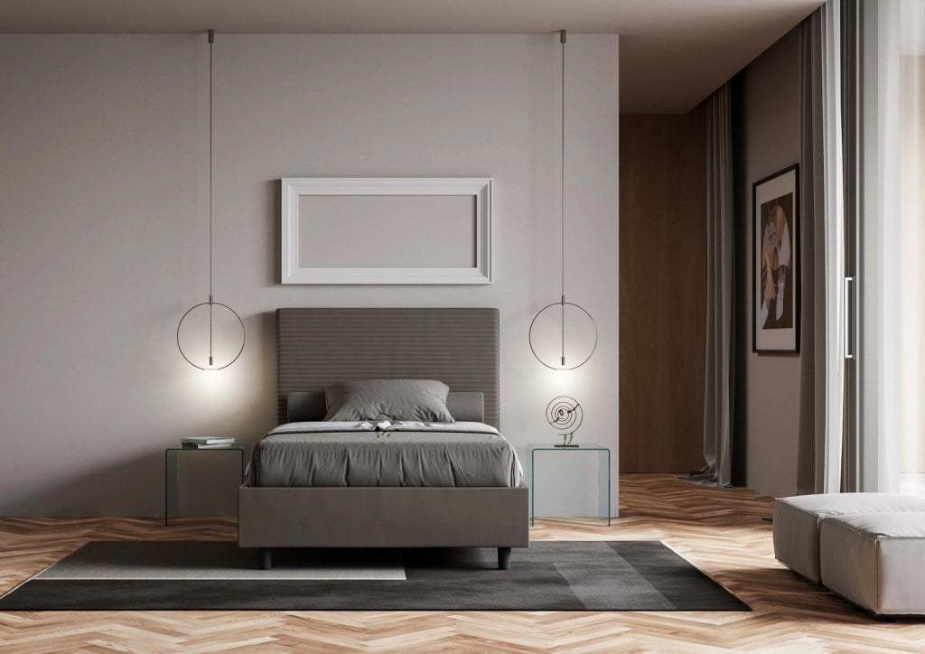 Letto Matrimoniale 160x190 cm con Rete Focus Cappuccino