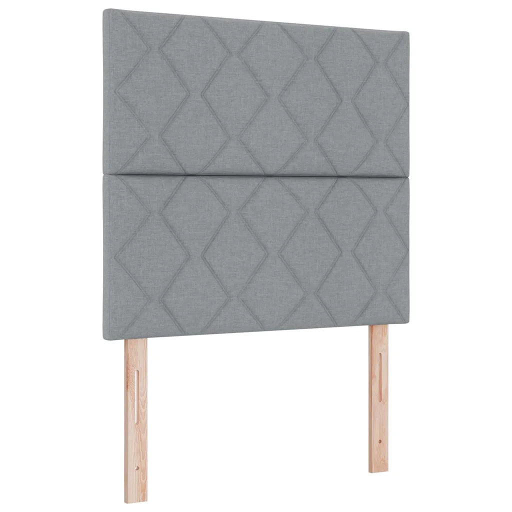 Letto a molle con testiera Grigio chiaro 120 x 190 cm Tessuto 3344128