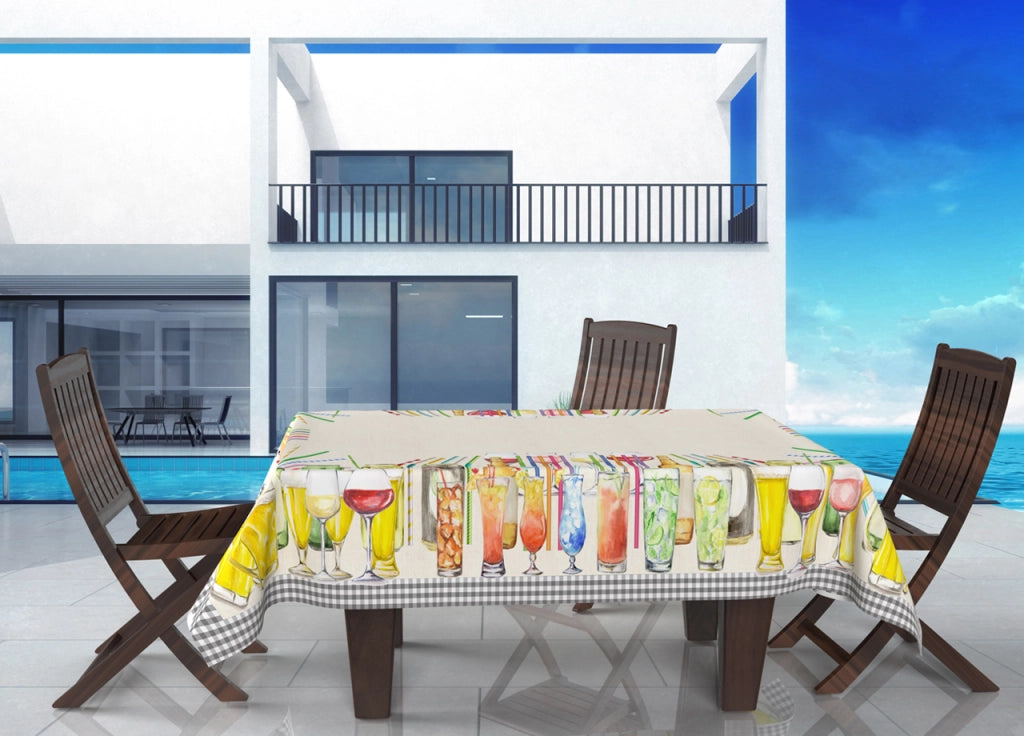 Tovaglia Copritavolo In 100% Cotone Stampa Digitale Dis. Drinks GI - 140x240 - Drinks
