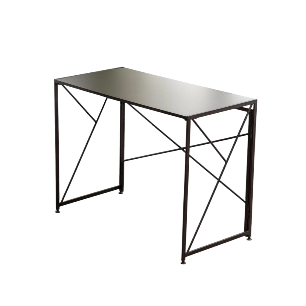 Scrivania pieghevole nera in MDF 99x50x75 cm per spazi piccoli