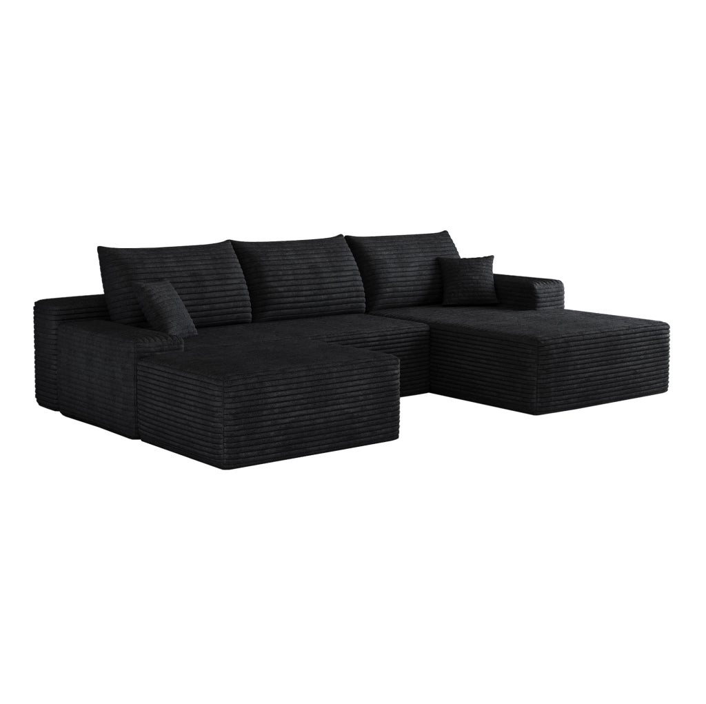 DIVANO 270x175x83 cm Tessuto Nero