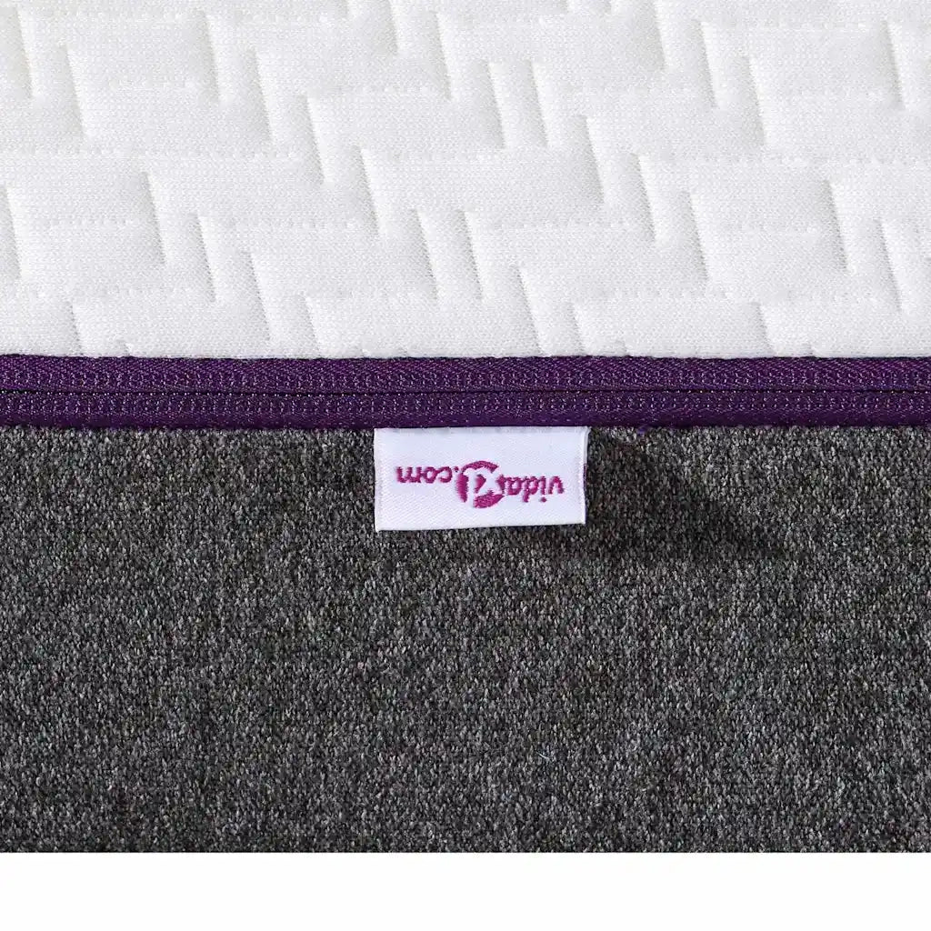 Materasso Bianco e Grigio 90 x 190 cm Tessuto Jacquard 4106325