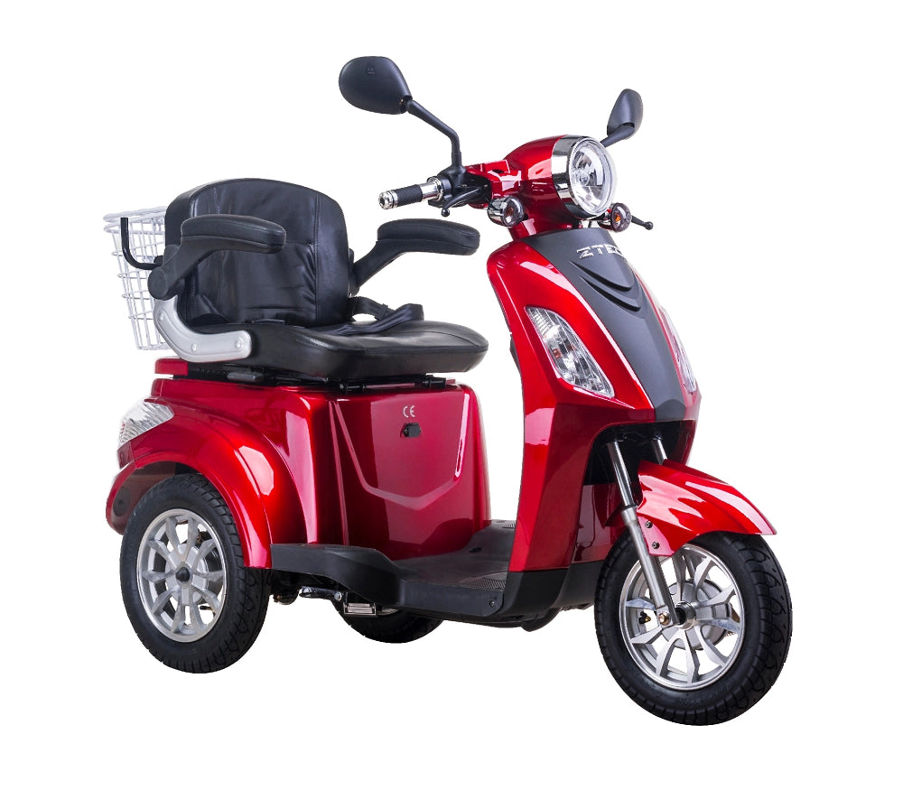 Scooter Z-TECH ZT-15-D "TRILUX PLUS" 3 RUOTE Differenziale per Disabili e Anziani -Rosso
