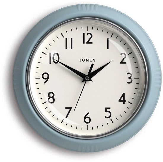Orologio da Cucina in Stile Retro | 25 cm | Blu Pastello | Ideale per la Cucina, Salotto, Ufficio o Camera da Letto | Numeri Facili da Leggere