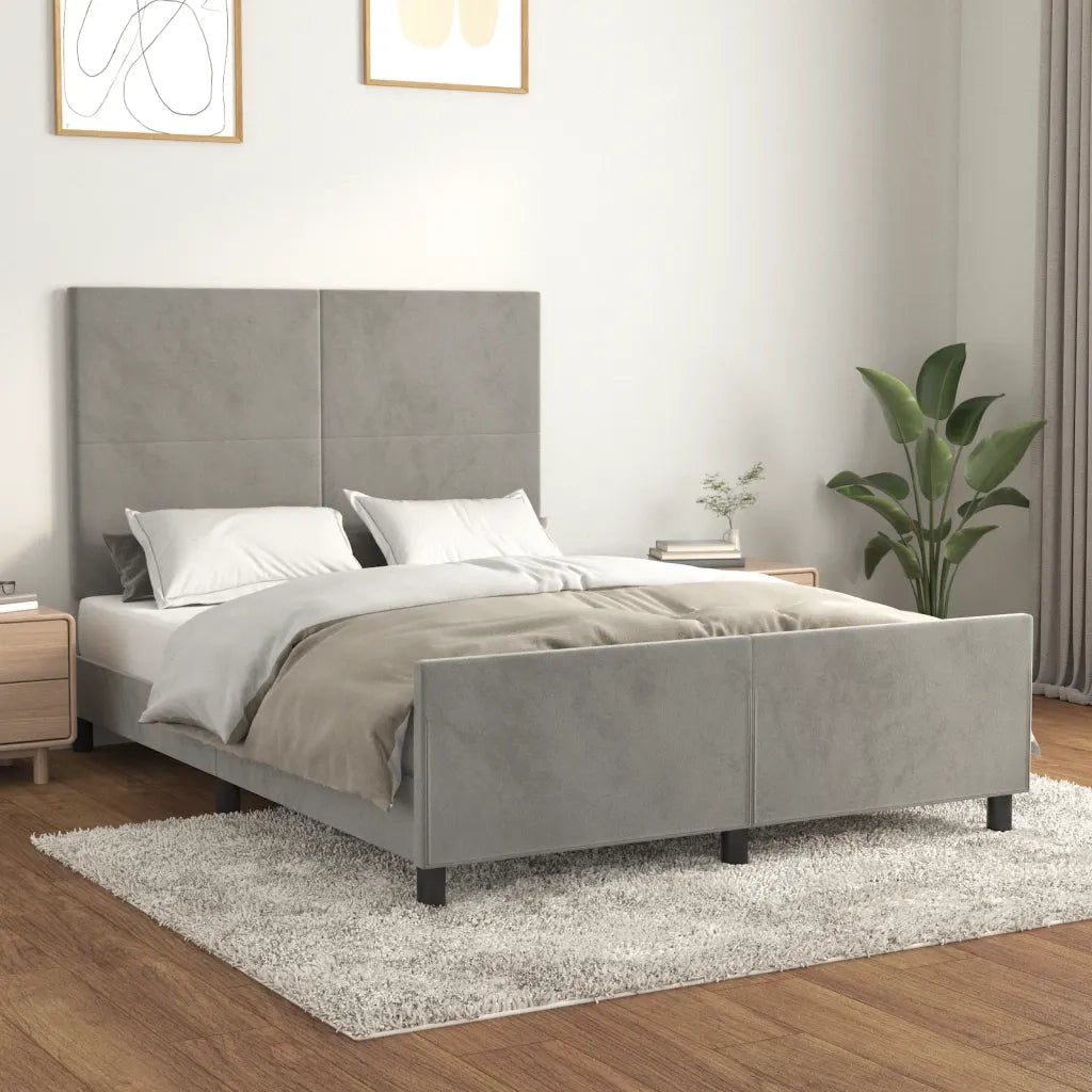 Giroletto senza Materasso Grigio Chiaro 140x200 cm Velluto 3125635