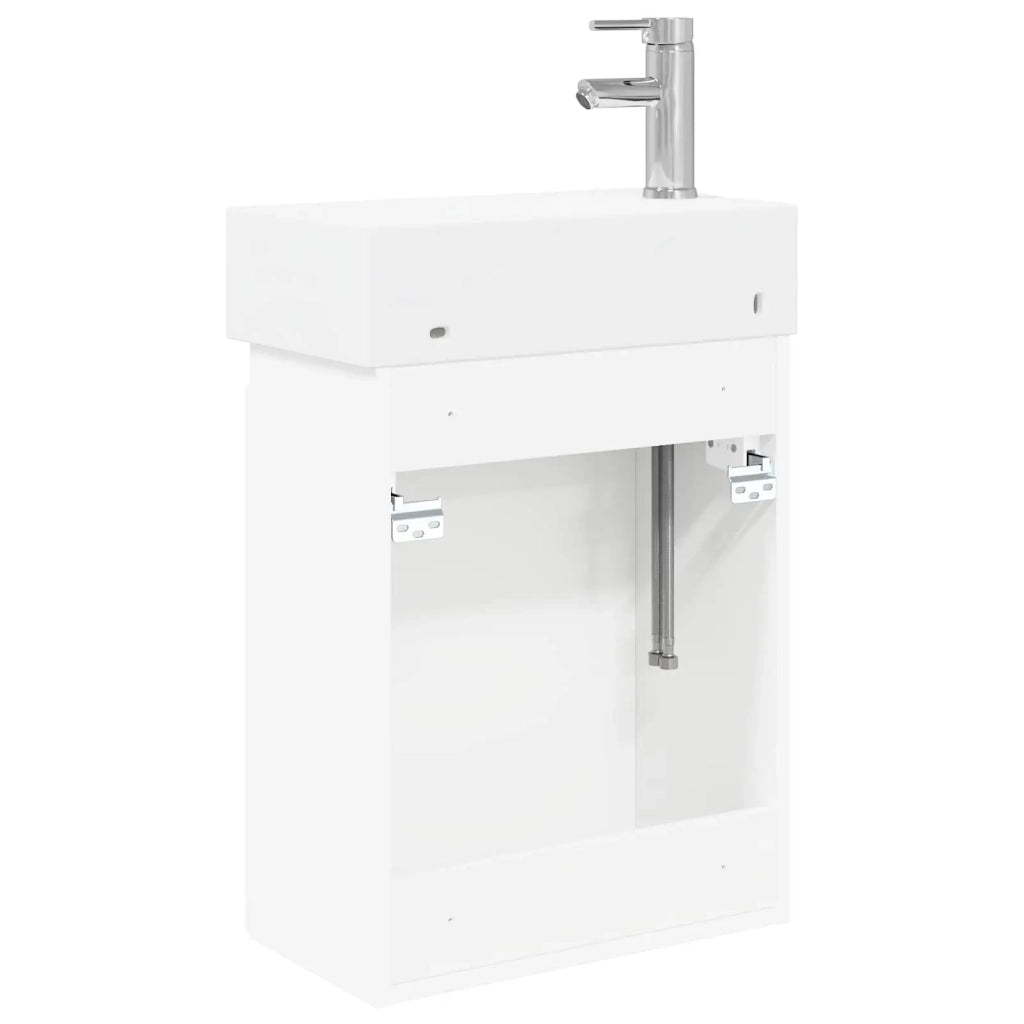 Mobile Bagno | Armadio da bagno con rubinetto Bianco 45,5 x 22,5 x 84 cm
