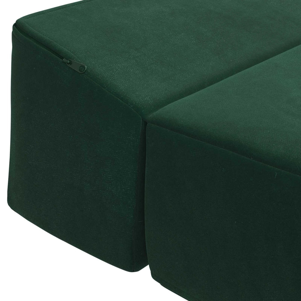 Divano Letto Pieghevole Verde Scuro 200 x 70 x 15 cm Velluto 900009
