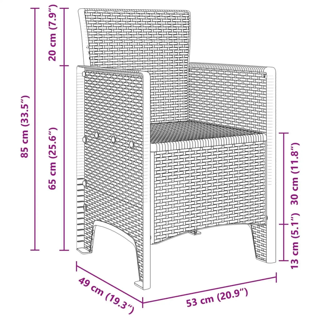 Set da Pranzo per Giardino 13 pcs Marrone Poly Rattan