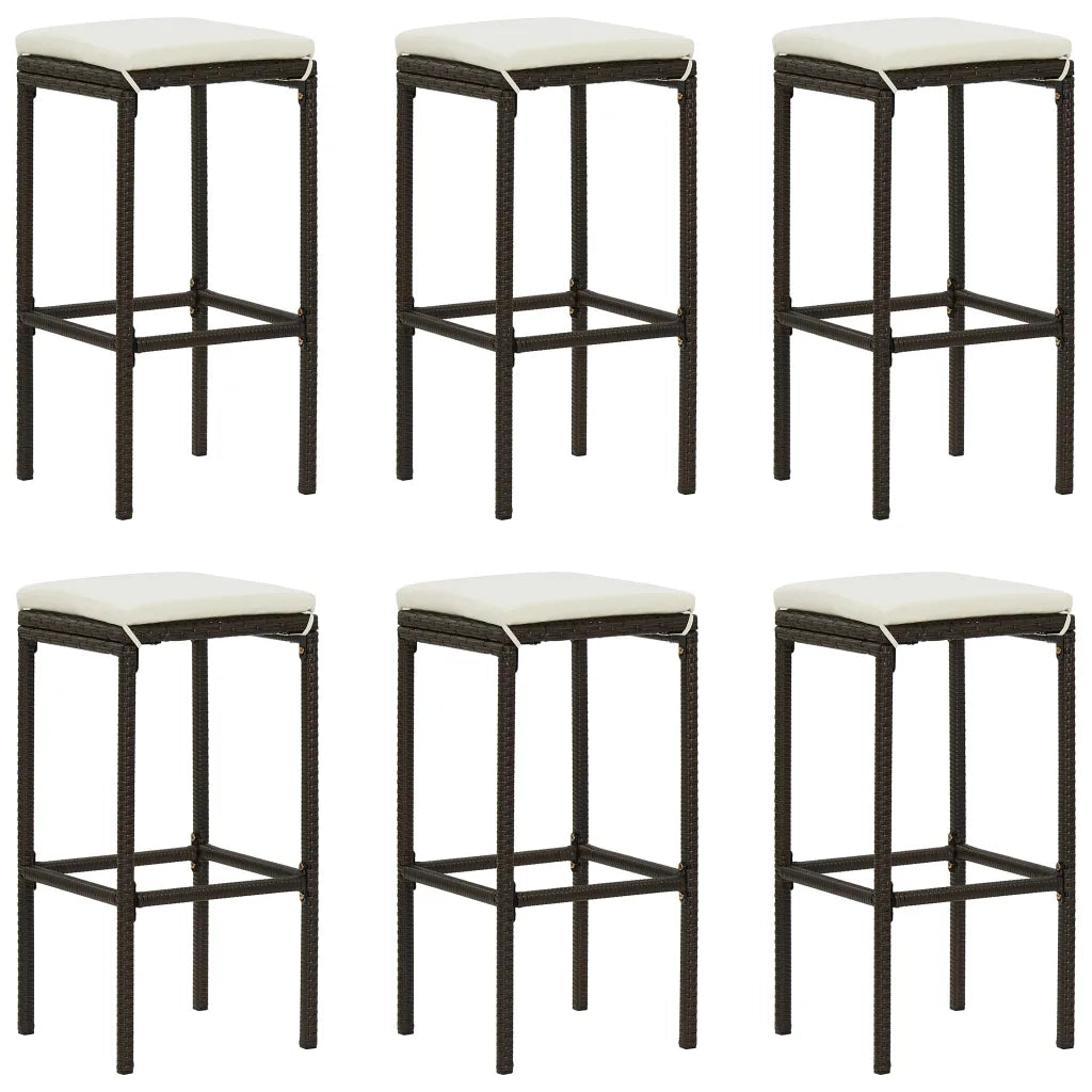 Set Bar da Giardino 7 pz con Cuscini Marrone 3068010