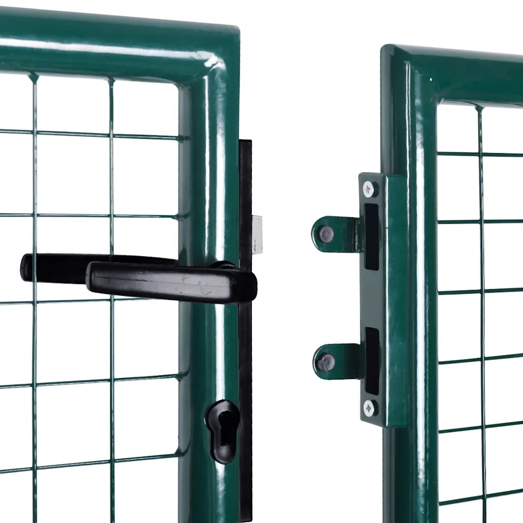 Cancello per Recinzione in Acciaio 300x125 cm Verde 42981