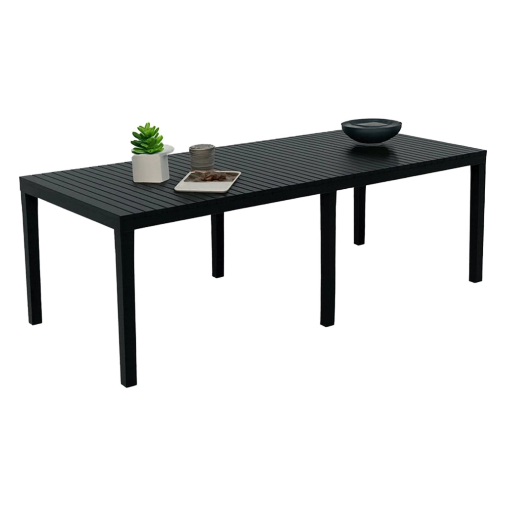 Arabesch, Tavolo da Esterno 10 Posti Made in Italy, 90x220x72h cm Nero Antracite