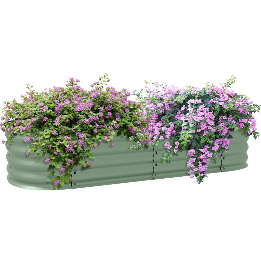 Letto per Orto Rialzato Modulare 150x62x30cm in Acciaio Galvanizzato con Fondo Aperto, Verde