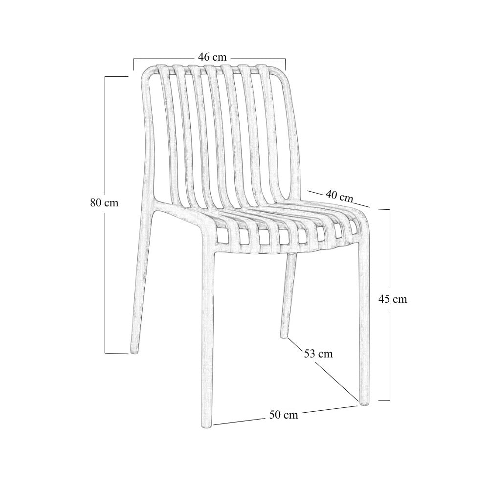 Sedia da esterno Iside in plastica resistente, modello comfort premium nera x4