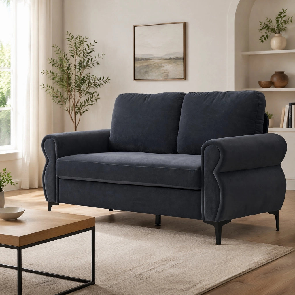 Divano compatto 173;5 cm grigio scuro con molle insacchettate e piedini