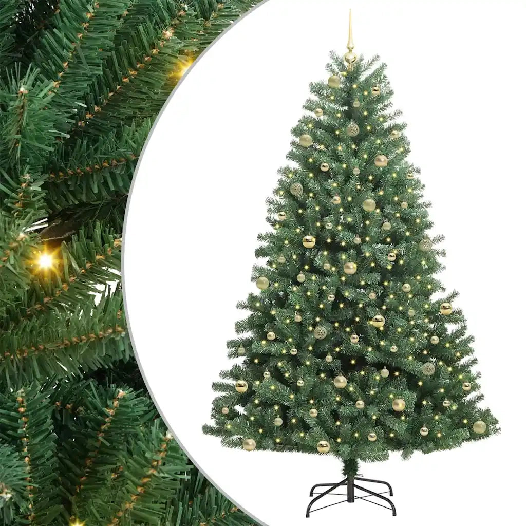 Albero di Natale Artificiale con Rami Pieghevoli Verde 240 cm 3395509