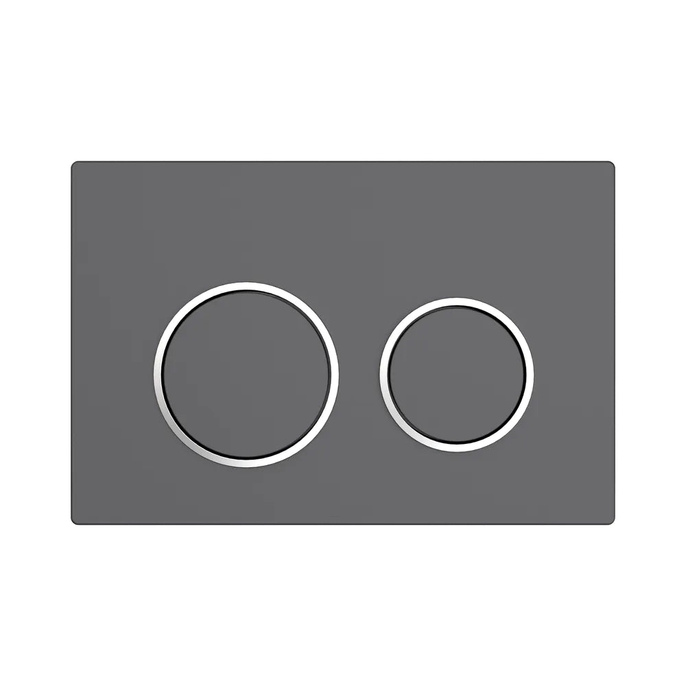 Placca di scarico doppio tasto in ABS gun metal e cromato