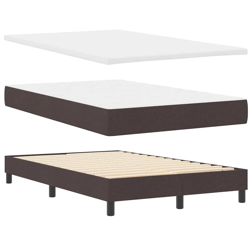 Letto a molle con materasso Marrone Scuro 120 x 190 cm Tessuto