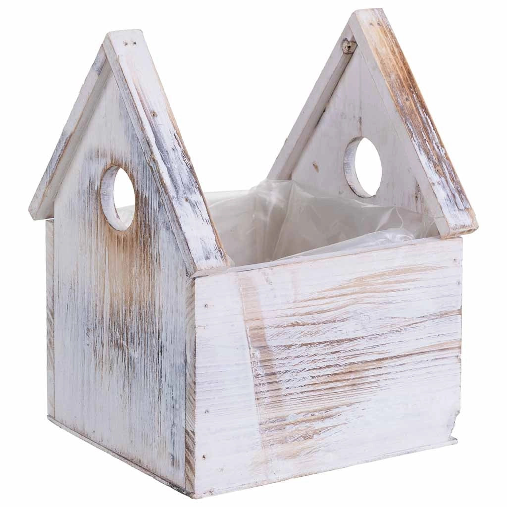 Supporto per fioriera quadrato in legno 15x14x20/10H cm