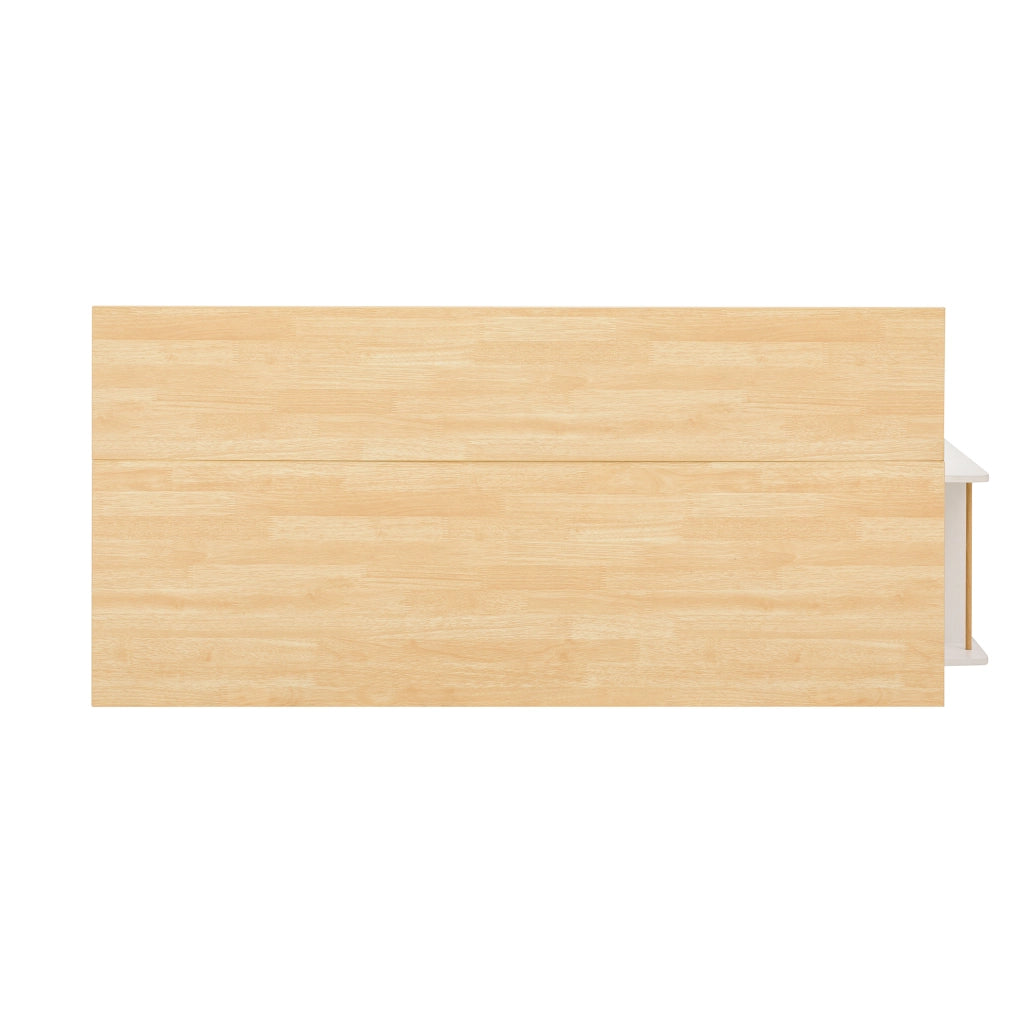 SIDEBOARD 3 Cassetti 2 Ante 136x65x90 cm MDF Bianco e Naturale