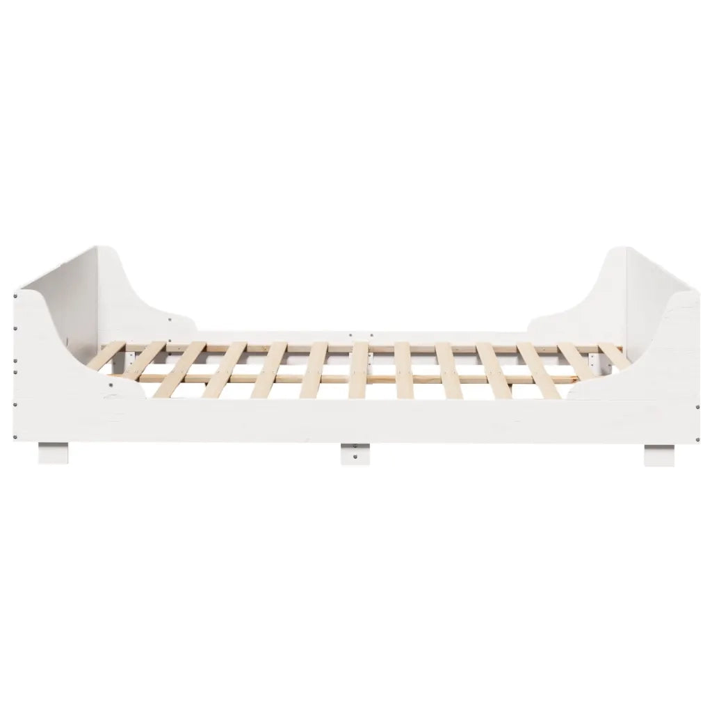 Letto senza Materasso-Struttura Letto Bianco 160x200 cm Legno Massello di Pino 927444