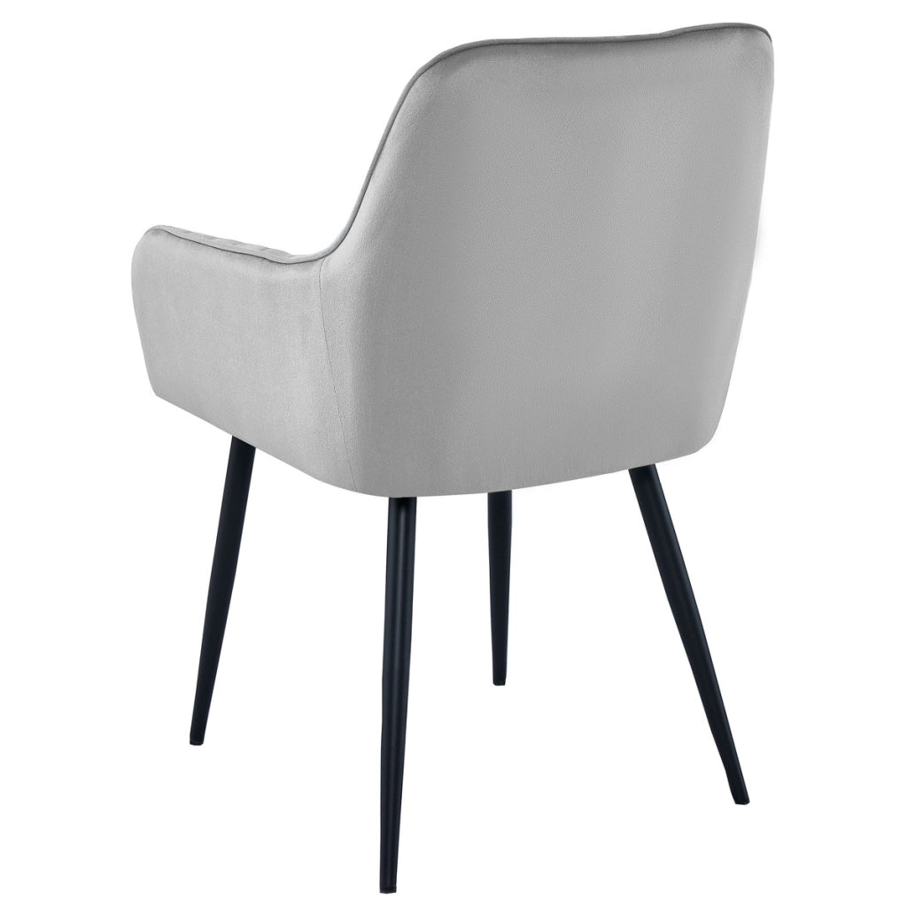 Sedia con braccioli Solden in velluto grigio argento