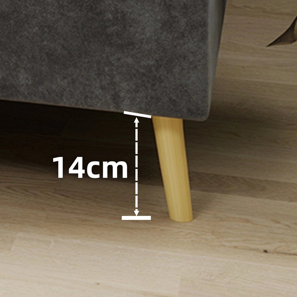 Letto Matrimoniale in Velluto ¨C Xylo ¨C Grigio, 140x200, Senza Testiera