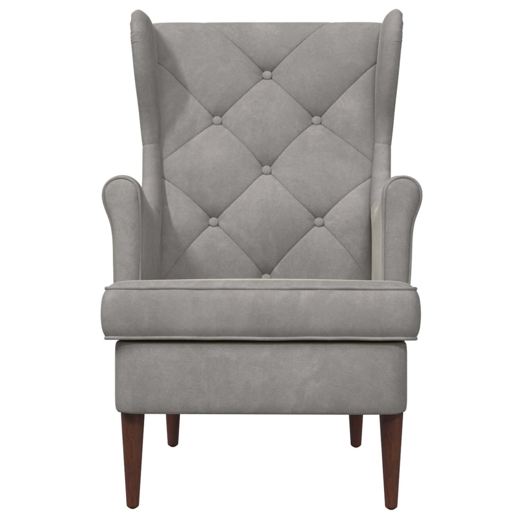 Poltrona-Divano Sedia-Poltroncina Grigio Chiaro Velluto 752771