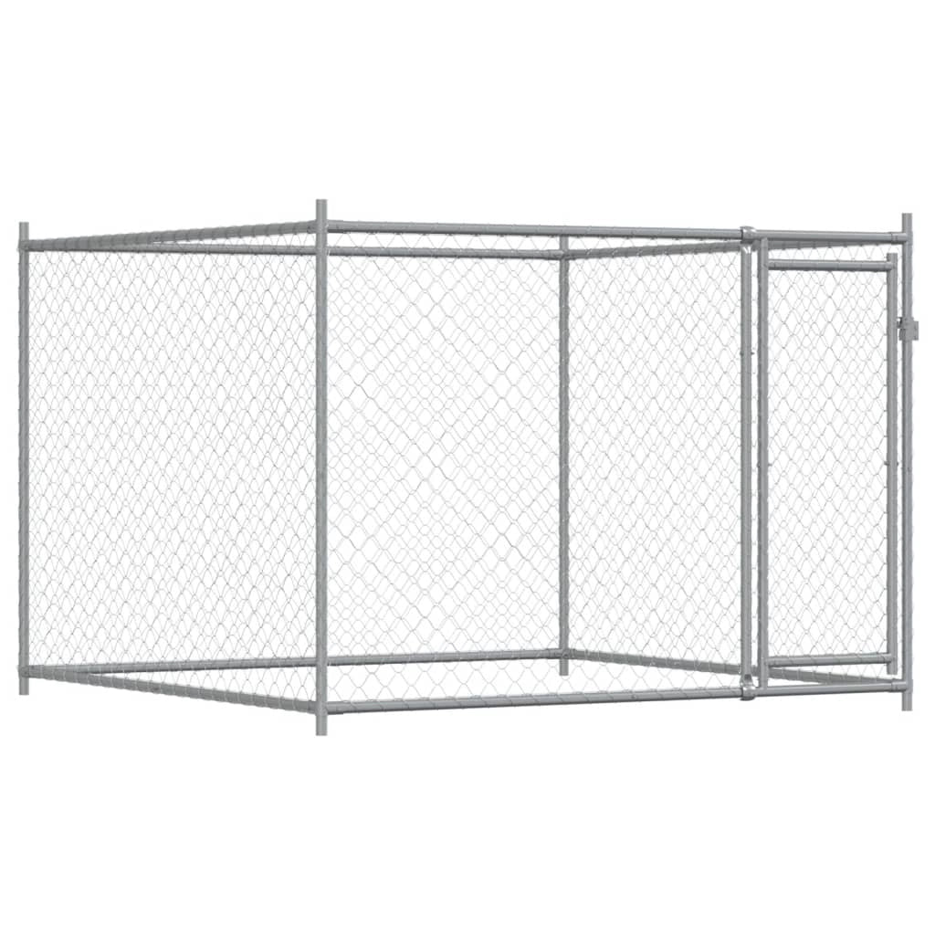 Trasportino per cani con porte 10 x 2 x 1,5 m acciaio zincato grigio 02_0041622